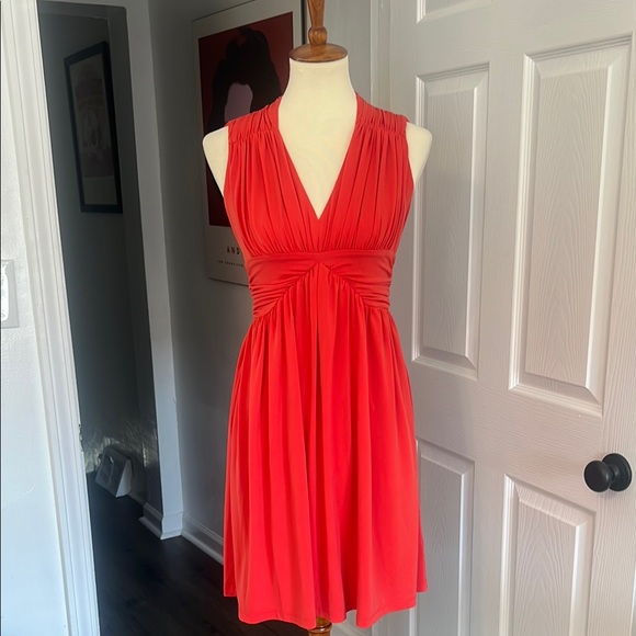Boston Proper Dresses & Skirts - Boston Proper Orange-Red Ruched Dress
